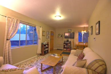 View of living room from bedroom